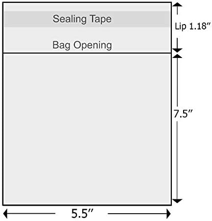 150Pcs 5-1/2'' x 7-1/2'' Cellophane Cello Bags Sleeves Fit A6 A7 Envelopes