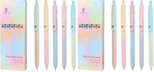 Ddaowanx Gel Pens,5 Pcs 0.5mm Retractable Quick Dry Black Ink Pens (Pack of 2)