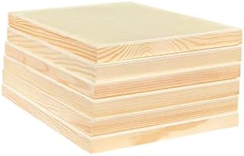 9x12 Wood Canvas for Crafts, 6-Pack Framed Wooden Panel Boards for Painting Pouring Crafts