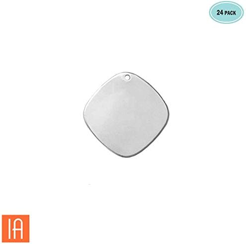 ImpressArt - Premium Metal Stamping Blanks for Metal Stamping and Jewelry Making (24 Pack) (3/4" Round Square, Aluminum)