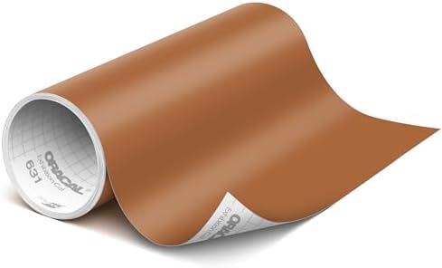 ORACAL 631 Matte Clay Brown Vinyl Durable Roll Easy to Weed Permanent Adhesive Craft Vinyl for Plotting Machines, Decals & DIY Projects 12” x 10ft
