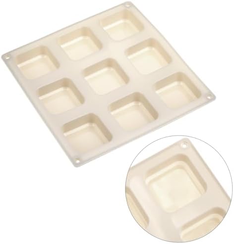 QWORK Silicone Soap Molds, 4 Pcs 9 Cavities Square Molds Set, Square Chocolate Baking Mould