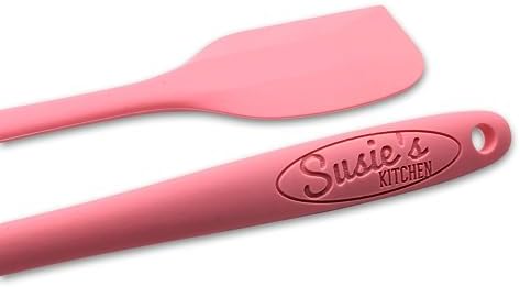 Customizable Silicone Spoon - Personalized Kitchen Tool for Unique Cooks - Heat-Resistant, Non-Stick, and Ergonomic - Your Name Embossed - Perfect Gift Idea (Mint Green) (Pink)