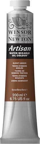 Winsor & Newton Artisan Water Mixable Oil Paint, 200ml, Burnt Umber
