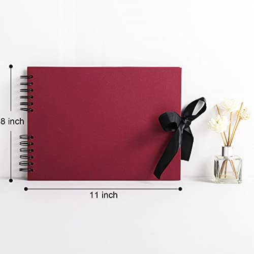 Vienrose Scrapbook Album 80 Pages 11x8 Inch Black | Kraft Paper, Diy Photo Album With Accessories, Memory Book, Wedding Birthday Travel Valentine