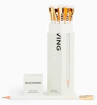 Blackwing Pearl Pencils, Balanced Japanese Graphite, White, 12 Count