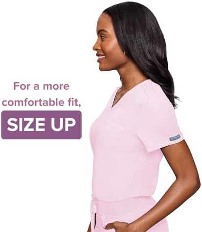 Med Couture Touch Women's Scrub Tops V-Neck Tuck-in Top with 1 Pocket