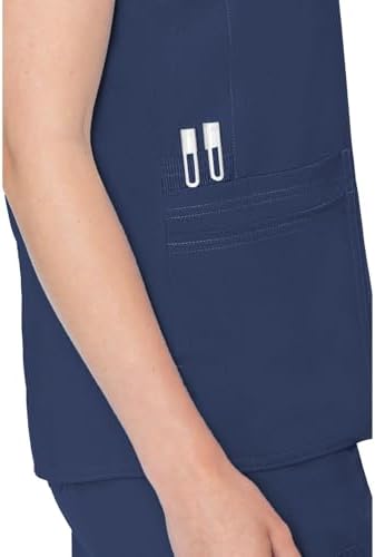 Med Couture Touch Scrub Top for Women Raglan Sleeve 6 Pockets Modern Fit