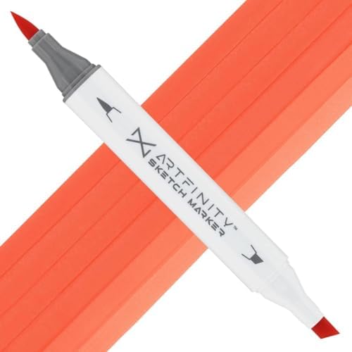 Artfinity Sketch Markers - Cherry R1-55, Vibrant, Professional, Dye-Based Alcohol Markers for Artists, Drawing, Travel, & More