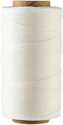 Sturdy Bonded Waxed Polyester Thread, 0.55mm, 437 Yards Wax String Cord - White for Leather, Hand Sewing, Beading, Stitching, Bookbinding, Bracelets and Macrame Jewelry Making