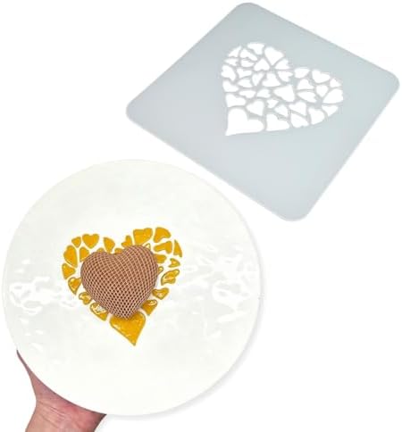 2pcs/lot French Pastry Lace Silicone Mold Hollow Out Heart-Shaped