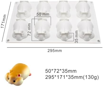 Silicone Mold for Baking Cakes,Soap Molds,Flower Shape Silicone Molds for Homemade French Dessert Mold for Pastry Chocolate,Jelly Chocolate Mold ＆ Ice Cube Tray (I_ Hamster)