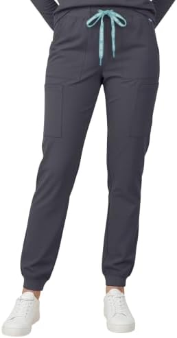 Med Couture Luma Jogger Scrub Pants for Women with Rib Knit Waistband