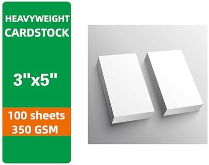 100 Sheets White Cardstock 3x5 Inches Thick Paper 130lb/350gsm