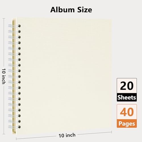 Vienrose Scrapbook Album,40 Pages,10x10 Inch,Sophora Beige
