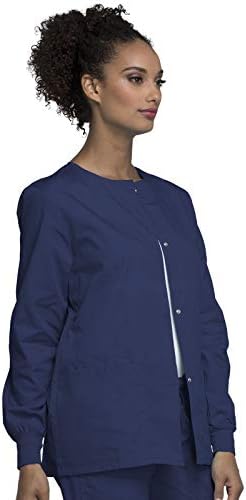 Cherokee WW Originals Scrubs Jacket for Women Snap Front 3 Pockets