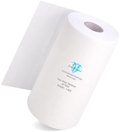 Simthread Tear Away Embroidery Stabilizer - Viscose 100% 1.8 OZ Medium Weight 10" x 50 Yards/Roll