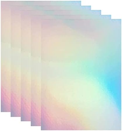 Bleidruck 25 Sheets Clear Holographic Laminate Sheets Self-Adhesive Paper | Rainbow Holographic Sticker Paper Waterproof Cold Laminating Overlay Adhesive Film A4 Size (8.3x11.7in)