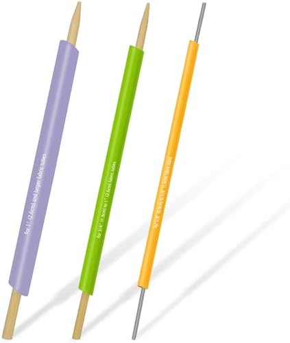 FQTANJU Quick Turn Fabric Set, 3pcs Assorted Sizes Tube Turners for Sewing Threading Fabric Tube Turners Multifunctional Fast Turning Tool