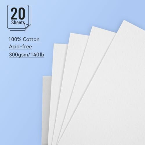 Lightwish Watercolor Sketchbook,100% Cotton 300gsm/140lb Cold Press