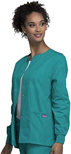 Cherokee WW Originals Scrubs Jacket for Women Snap Front 3 Pockets