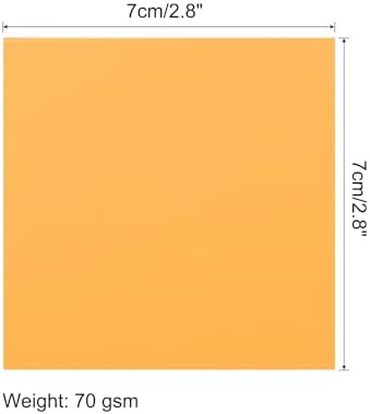 MECCANIXITY 50 Sheet Origami Paper Double Sided Fluorescent Orange 2.5x2.5 Inch Square Sheet for Art Craft Project, Beginners, Gift Decoration