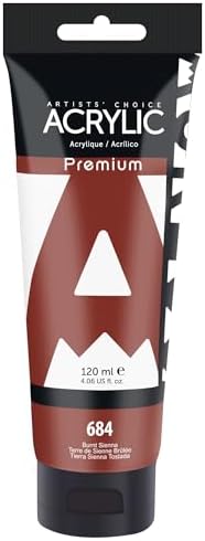 AUREUO Burnt Sienna Acrylic Paint, 4 Fl Oz / 120ml Single Tube, Rich Pigment Art Craft Paints for Canvas, Rocks, Wood, Ceramic, Fabric - Art Supplies for Beginners, Professionals, Artists