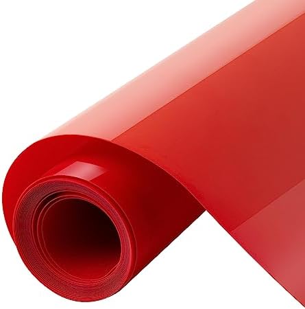 HTVRONT Puff Vinyl Heat Transfer, 10" x 6ft Red Puff Vinyl