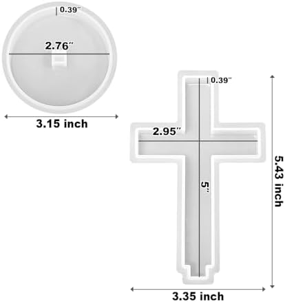 RESINWORLD 5'' Standing Cross Silicone Mold with Base, Crucifix Mold for Epoxy Resin