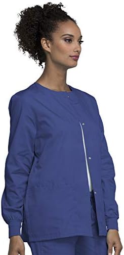 Cherokee WW Originals Scrubs Jacket for Women Snap Front 3 Pockets