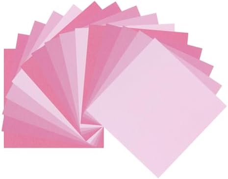 DMiotech 100 Sheets 10x10 Inch Origami Paper Large, 5 Colors Pink Square Origami Paper Easy Fold Double Sided Colored Paper for DIY Arts and Crafts
