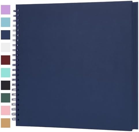 Scrapbook Album 12x12 Inches 100 Pages Hardcover Kraft Paper Blue