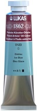 Lukas 1862 Professional German Oil Paint, Ice Blue 37 mL - w/Beeswax & Non-Yellowing Sunflower Oil, Short Drying Time, Smooth, Outstanding Lightfastness