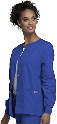 Cherokee WW Originals Scrubs Jacket for Women Snap Front 3 Pockets