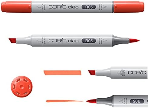 Copic Ciao, Alcohol Markers, 6 Colors Dual Brush Tip Art Marker for Adults/Teen Artists & Creators, Blendable Markers for Coloring Drawing & Illustration Art - Primary Color Set