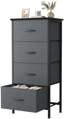 Sweetcrispy Dresser for Bedroom, 4 Drawer Storage Cabinet, Tall Nightstand