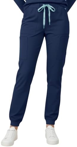 Med Couture Luma Jogger Scrub Pants for Women with Rib Knit Waistband