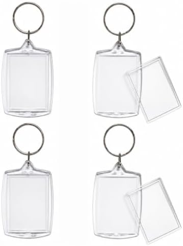 6 Pack Blank Photo Keychain, 2.16 x 1.5 Inch Acrylic Personalized Keychains for DIY Craft Making