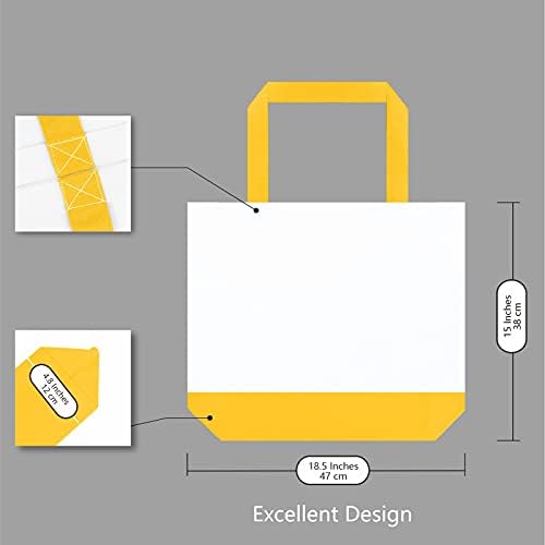 TOPDesign 3-Pack Super Strong Large 12oz Cotton Canvas Tote Bags, Reusable Grocery Shopping Cloth Bags, Fashionable Two-Tone Totes for Crafts, DIY Your Creative Designs
