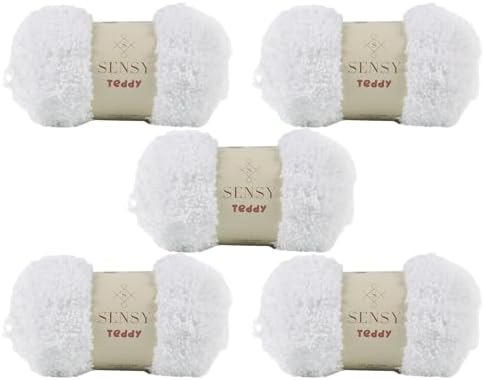 S Sensy Teddy - Micro Polyester Amigurumi Yarn 5 Skeins White 109 Yards 4oz