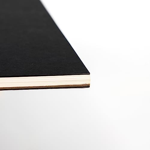 DSTELIN 10 inch x 7.5 inch, 100GSM, Blank Spiral Notebook, 1-Pack, Soft Cover, Sketch book, 100 Pages / 50 Sheets, with writing backboard, (Black)