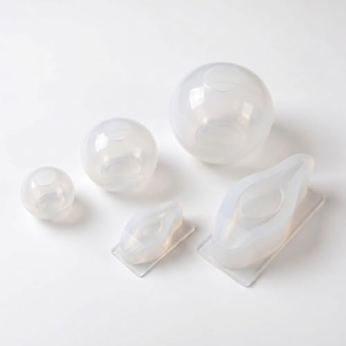 5Pcs Snail Ball Silicone Resin Mold Set,3D Snail Base Silicone Molds with 3 Size Clear Sphere Epoxy Casting Molds for DIY Resin Casting, Home Decor, Crafts