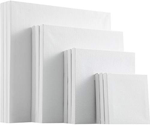 12 Pieces Assorted Size Mini Art Canvas Stretched for Craft Painting Drawing (4 Inches/ 6 Inches/ 8 Inches/ 10 Inches)