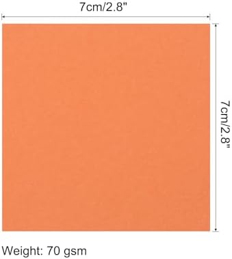 MECCANIXITY 50 Sheet Origami Paper Double Sided Dark Orange 2.5x2.5 Inch Square Sheet for Art Craft Project, Beginners, Gift Decoration