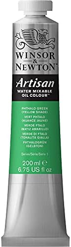 Winsor & Newton Artisan Water Mixable Oil Colour, 6.75-oz (200ml), Phthalo Green (Yellow Shade)