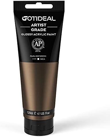 GOTIDEAL Metallic Bronze Acrylic Paint Pearl Deep Brown Tubes(120ml, 4.1 oz)