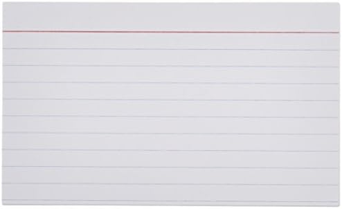 Amazon Basics Ruled Lined Index Cards for Study, Notes and Recipes, White, 3" x 5", 1,000 Count (10 Pack of 100)