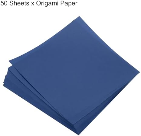 MECCANIXITY 50 Sheets Origami Paper Double Sided 8x8 Inch(20x20cm) Square Sheet for Art Craft Project, Beginners, Gifts Decor, Navy Blue