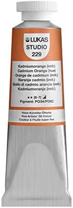Lukas Studio Artist Oil Color Paints - High-pigment oil paint made with natural binder for artist, painting, & more! - [Cadmium Orange Hue - 37 mL]