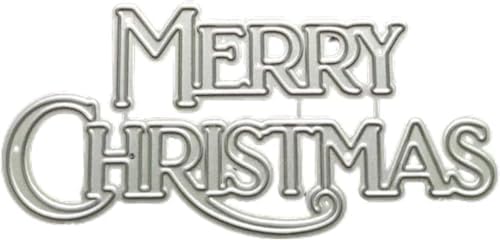 Merry Christmas Metal Cutting Dies, for DIY Christmas Card Making Kit, Embossing Paper Die Cuts, Scrapbook Machine Stencils Storage Pockets Supplies